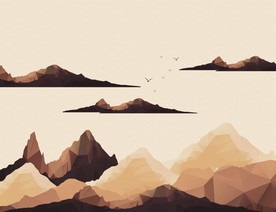 山水风景抽象手绘禅意山背景