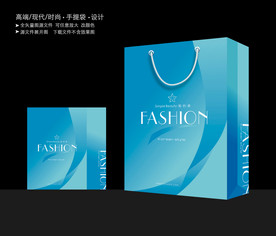 蓝色手提袋 手提袋设计 手提袋