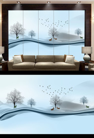 北欧麋鹿背景墙