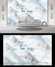 现代立体电视背景墙