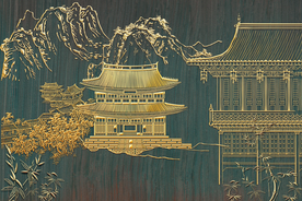 中式古典背景装饰画