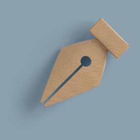 手工钢笔嘴图标（牛皮纸）