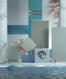 C4D大气高端场景地板展示OC