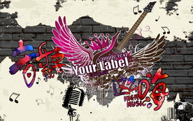 音乐就要这么嗨酒吧ktv背景墙