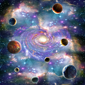 星空宇宙天体吊顶壁画