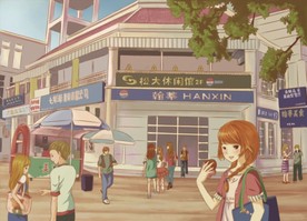 手绘城市美景   设计印刷素材