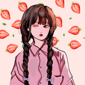 手绘草莓妹