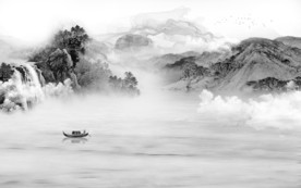 大厅高档山水画 TIF分层