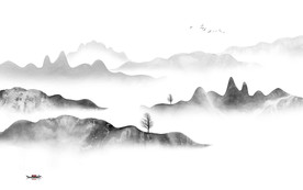 中式风高档山水画 TIF分层