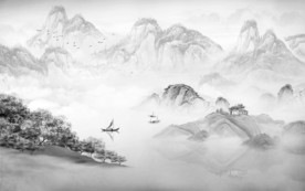 现代 高档山水画 TIF分层