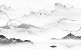 中式大气山水画 TIF分层