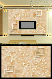 浮雕花纹背景墙