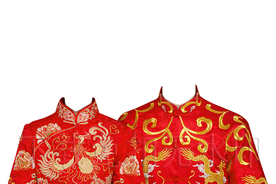 龙凤喜庆结婚证件照登记照