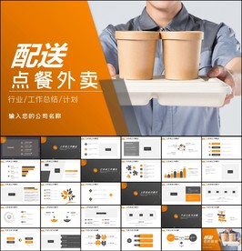 快递外卖工作汇报总结PPT模板