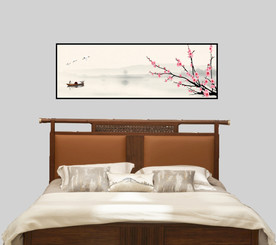 山水梅花床头装饰画