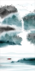 新中式水墨山水画