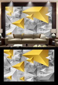 北欧3D几何背景墙