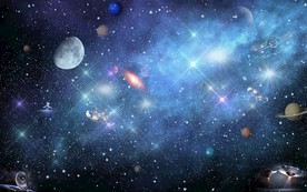 星空月亮唯美背景图片