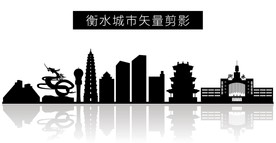 衡水城市矢量剪影
