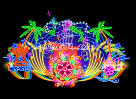 沙滩外景 彩虹灯饰