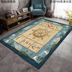 海洋风情地中海复古地毯