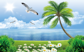 海景背景装饰画