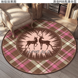 爱情麋鹿欧式复古地毯