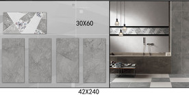 灰色大理石瓷砖设计配套通道分色