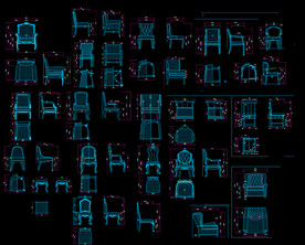 欧式家具cad三视图