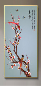 原创玄关梅花喜鹊喜梅装饰画