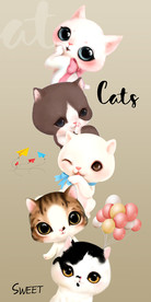 可爱大眼萌猫咪玄关装饰画