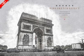 凯旋门素描海报