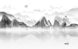 最新山水画风景画 TIF分层