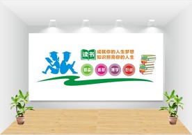 图书室文化墙图片
