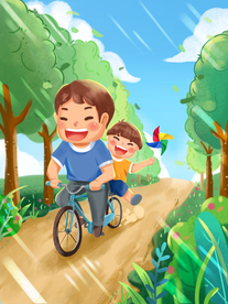 父亲节感恩插画