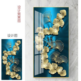 现代轻奢银杏玄关中式装饰画