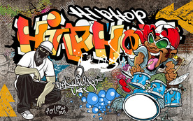 个性砖墙欧美涂鸦街舞工装背景墙