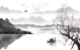 水墨山水背景墙