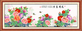 原创牡丹花开富贵装饰画