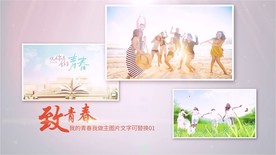 青春唯美图片展示AE模板