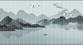 新中式意境水墨山水风景画