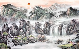 江山如画中式背景墙