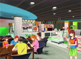 手绘四川奶茶咖啡屋