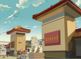 手绘南林大学校门