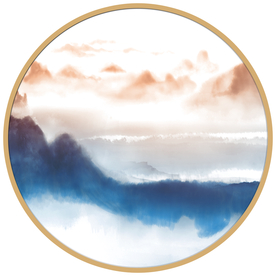 圆形山水画圆形水墨画圆形装饰画