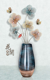 花开富贵花瓶花玄关背景