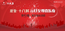 房地产开盘活动红色背景展板节日