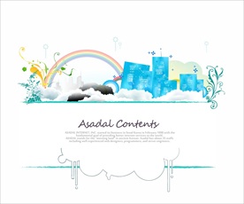 彩虹城市矢量素材都市