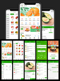 全套绿色渐变APP生鲜UI