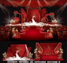 红色婚礼欧式婚礼